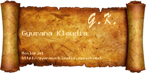 Gyurana Klaudia névjegykártya